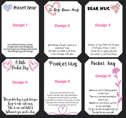 Bear Hug Pocket Hug Backing Cards