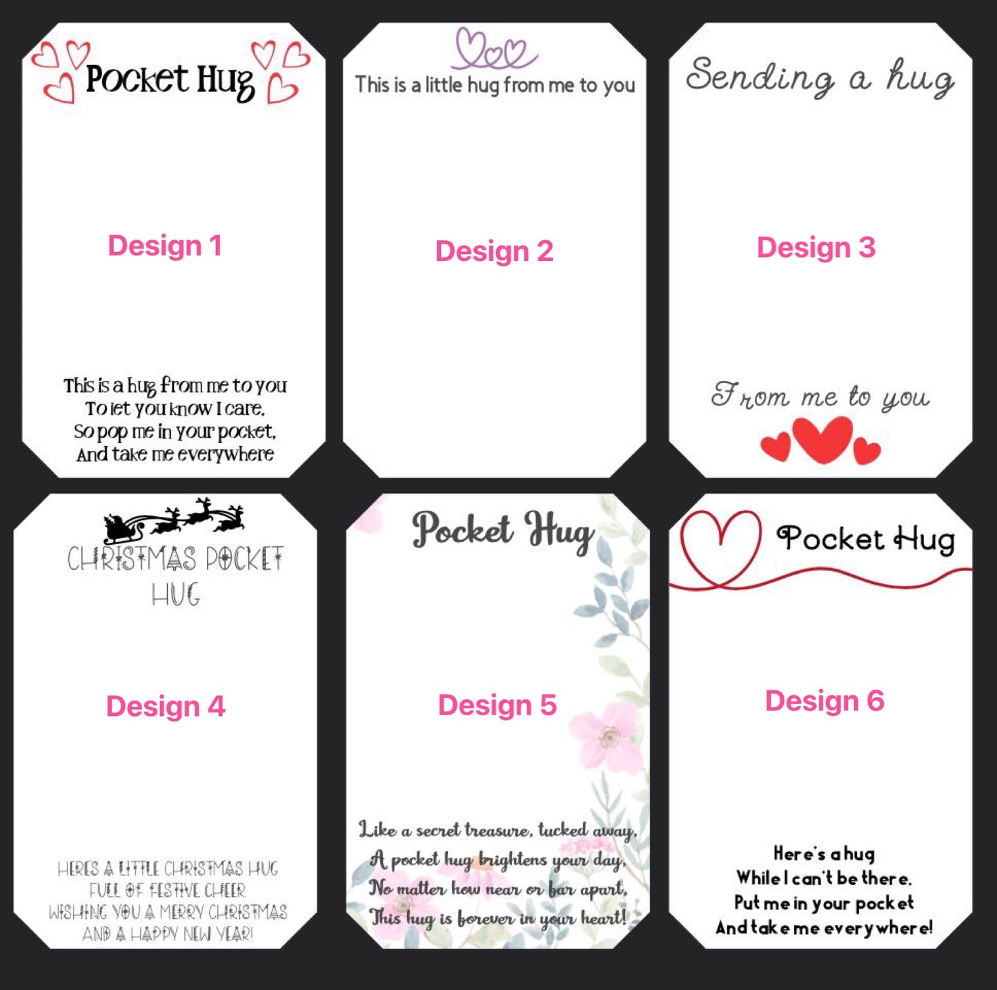 Pocket Hug Backing Cards 300gsm Card