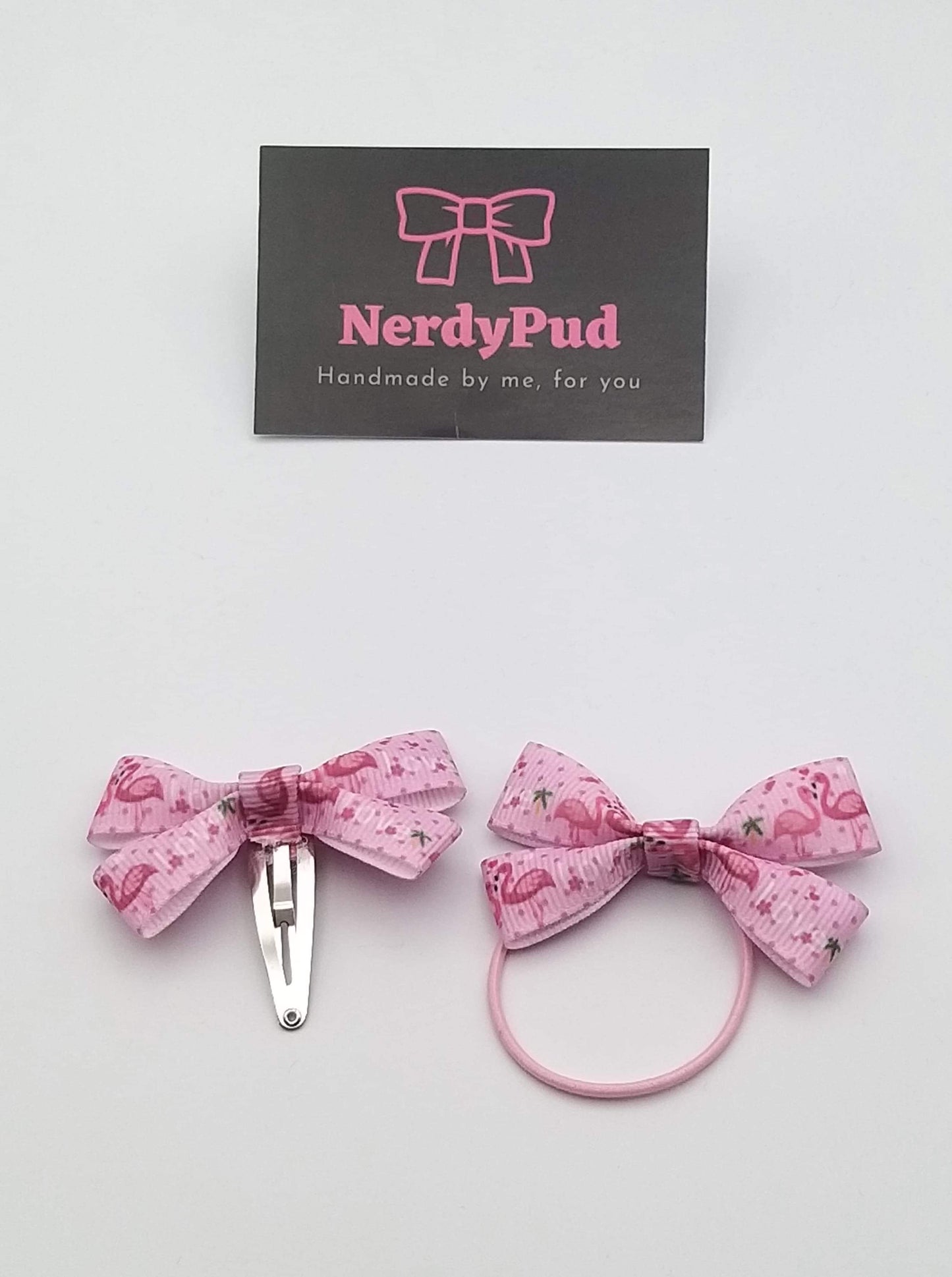 Mini Pink Flamingo Ribbon Hair Bow