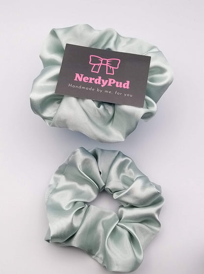 Duck Egg Satin Scrunchie