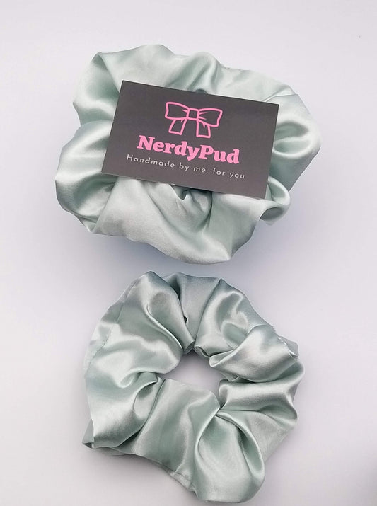 Duck Egg Satin Scrunchie