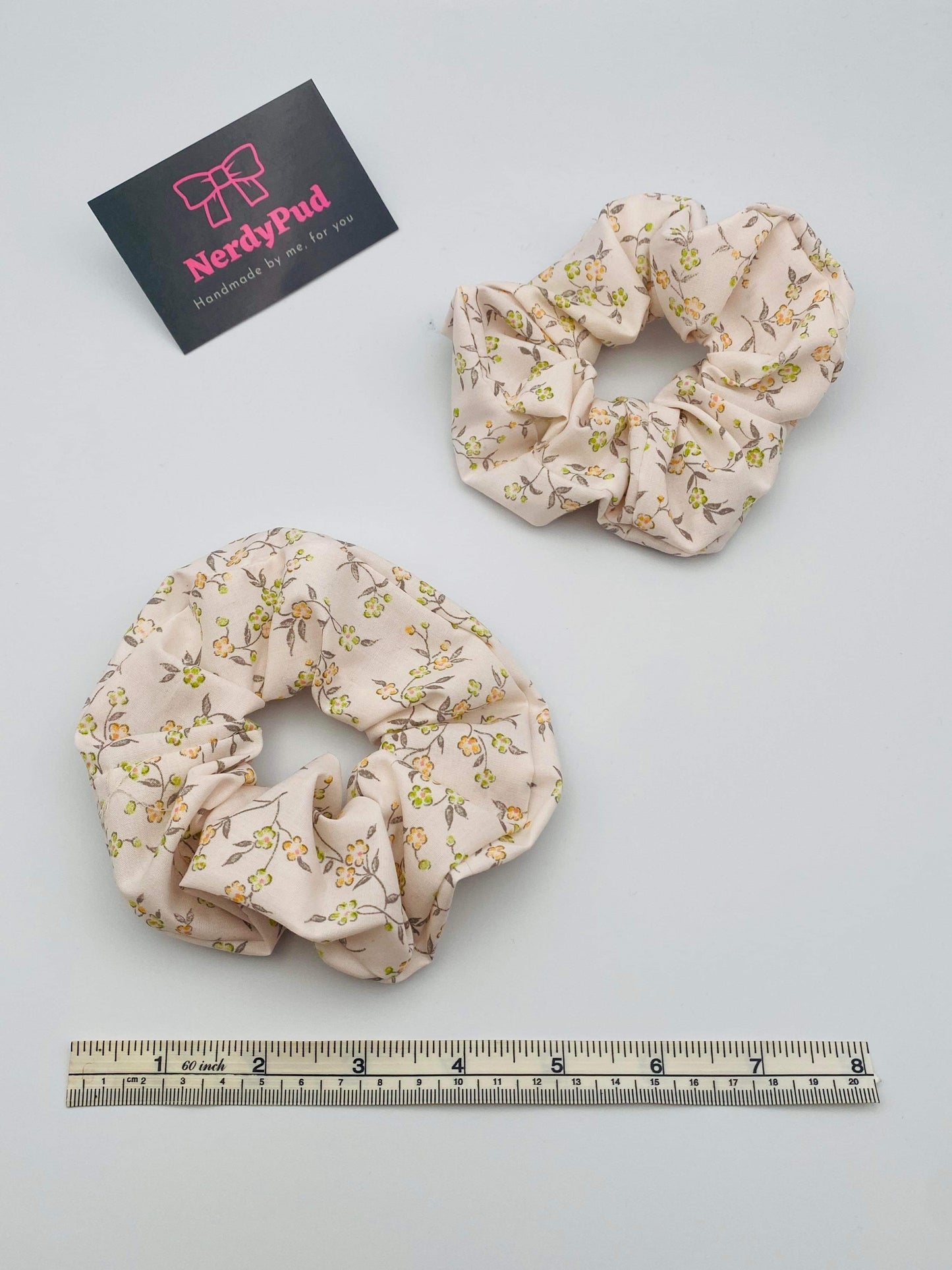 Peach Flower Scrunchie