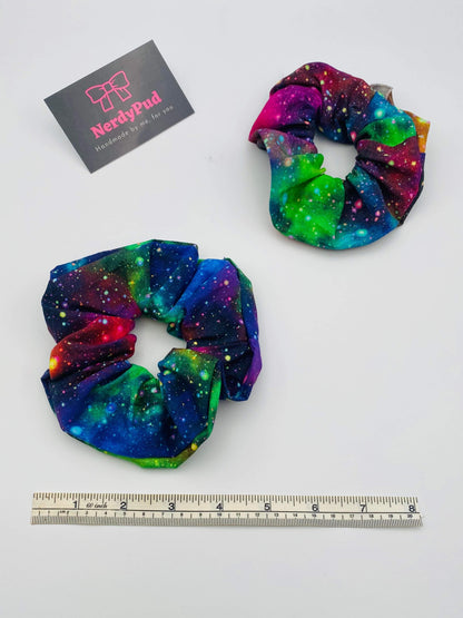 Rainbow Galaxy Satin Scrunchie