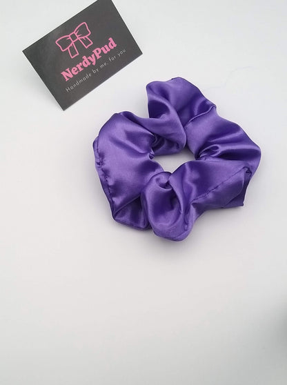 Dark Lilac Satin Scrunchie