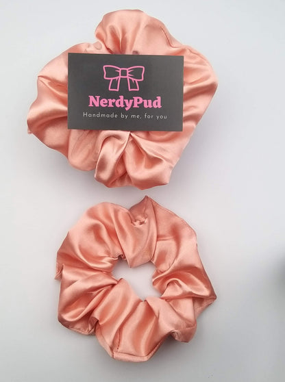 Peach Satin Scrunchie