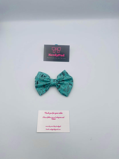 Turquoise Dogs Bow