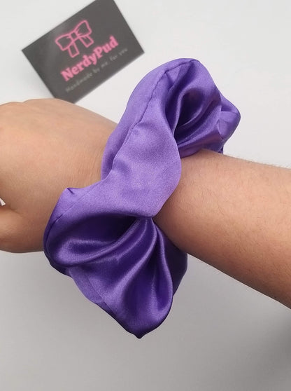 Dark Lilac Satin Scrunchie