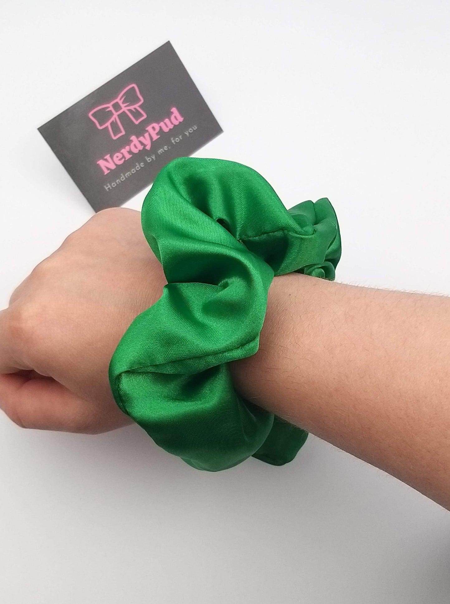 Emerald Satin Scrunchie