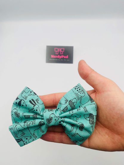 Turquoise Dogs Bow