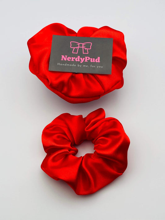 Red Satin Scrunchie