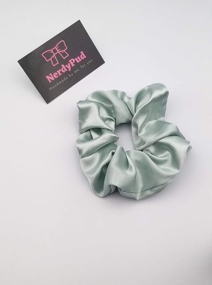 Duck Egg Satin Scrunchie