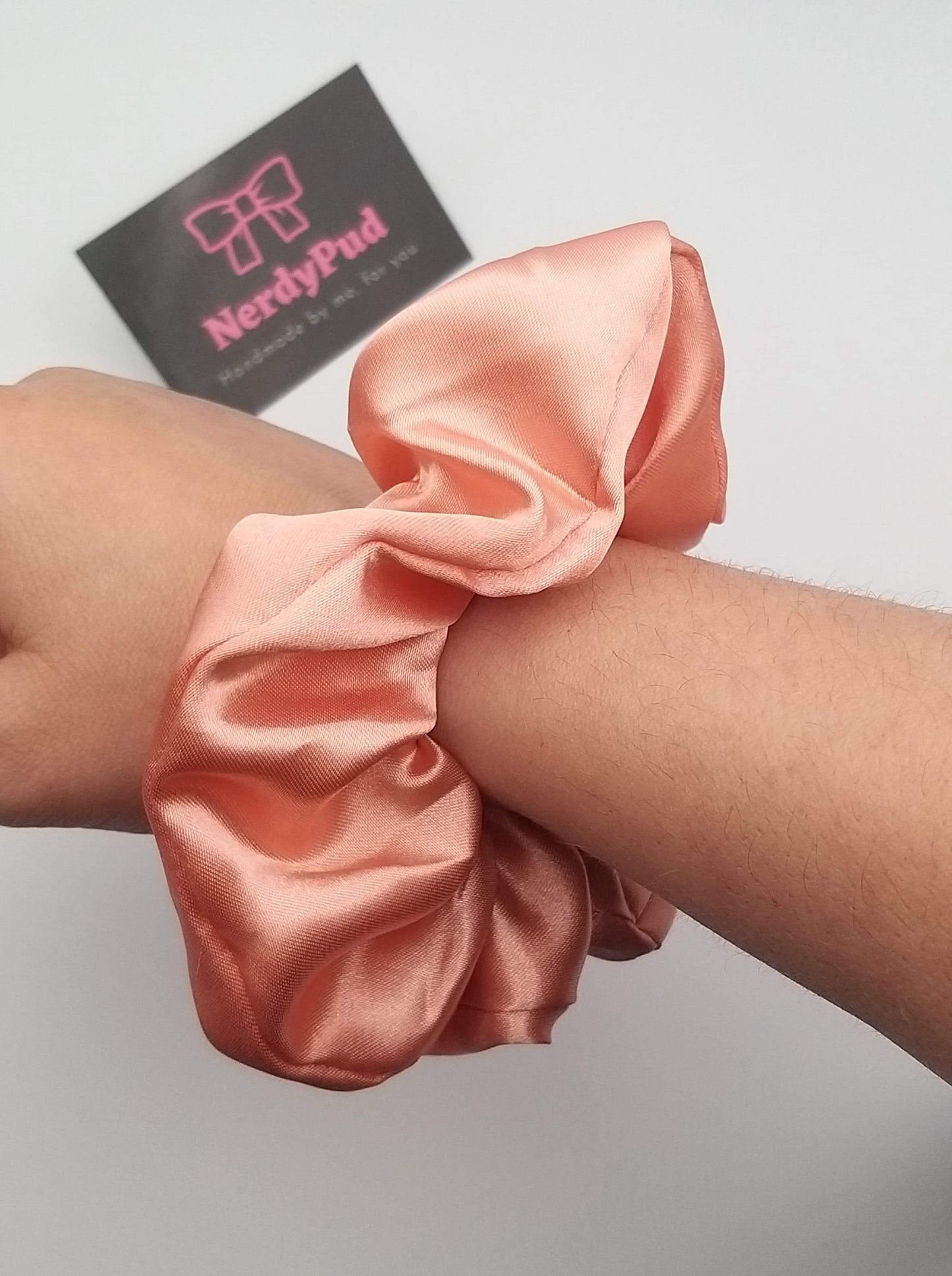 Peach Satin Scrunchie