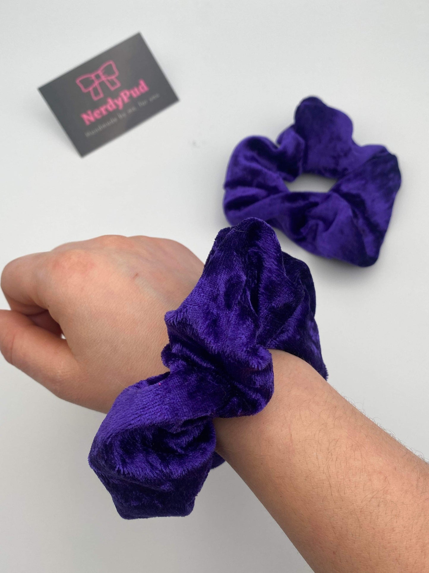 Purple Crushed Velvet Scrunchie