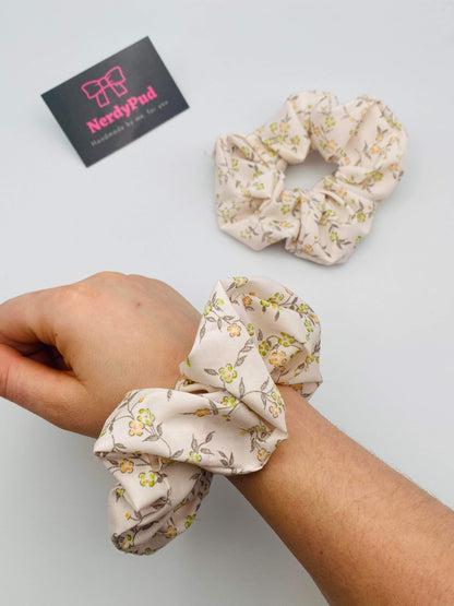 Peach Flower Scrunchie