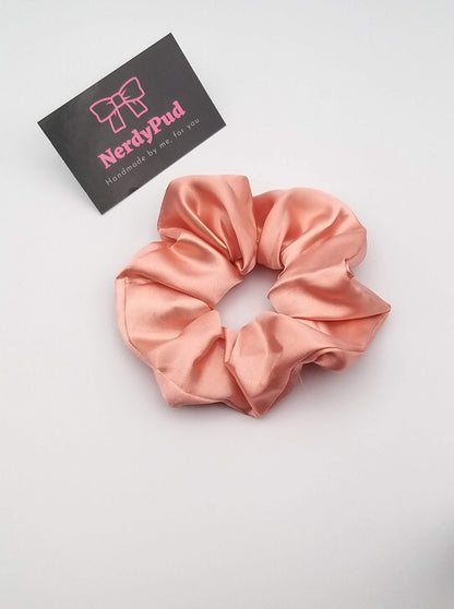 Peach Satin Scrunchie