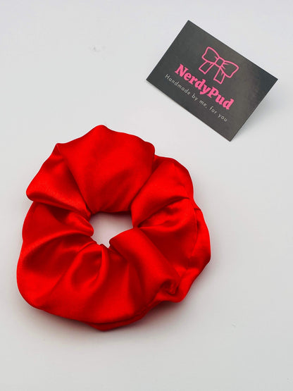 Red Satin Scrunchie