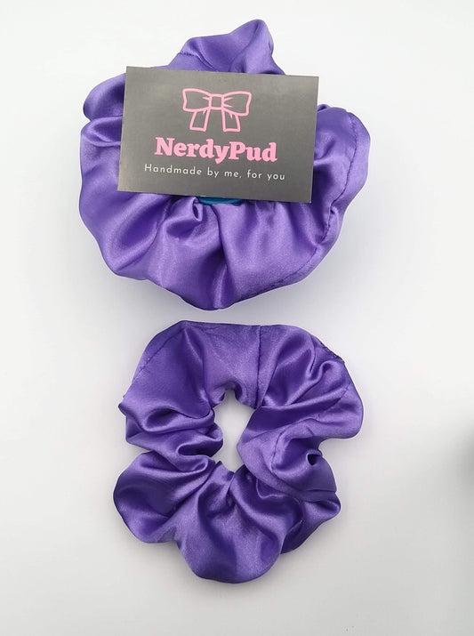 Dark Lilac Satin Scrunchie