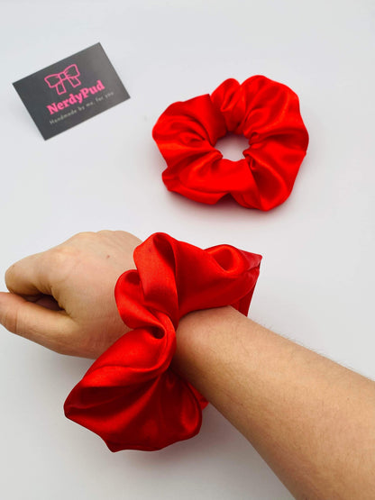 Red Satin Scrunchie