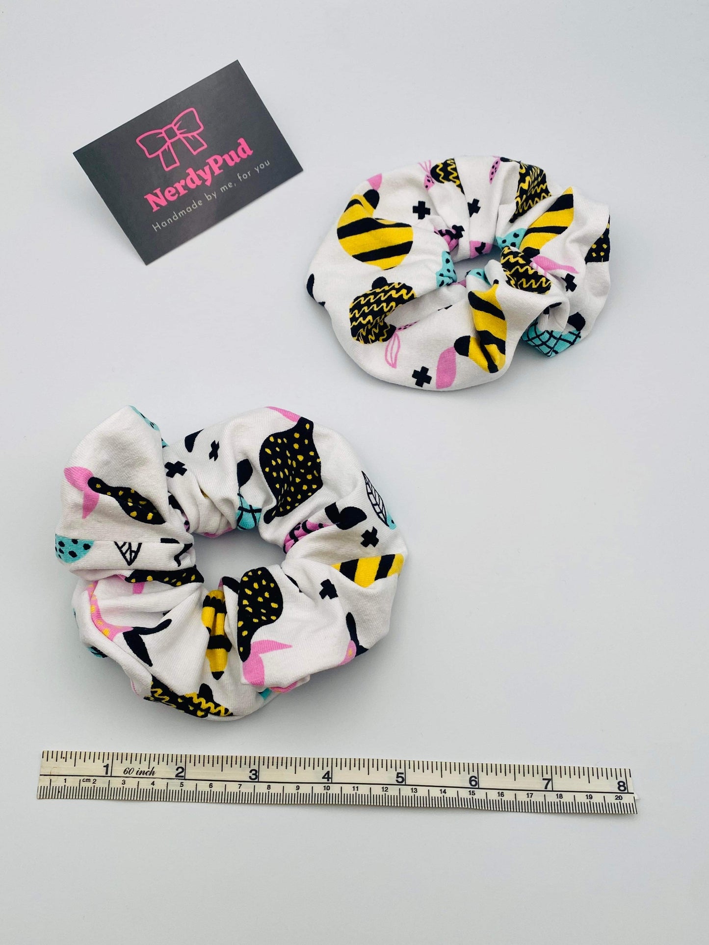 Lemon Print Jersey Scrunchie