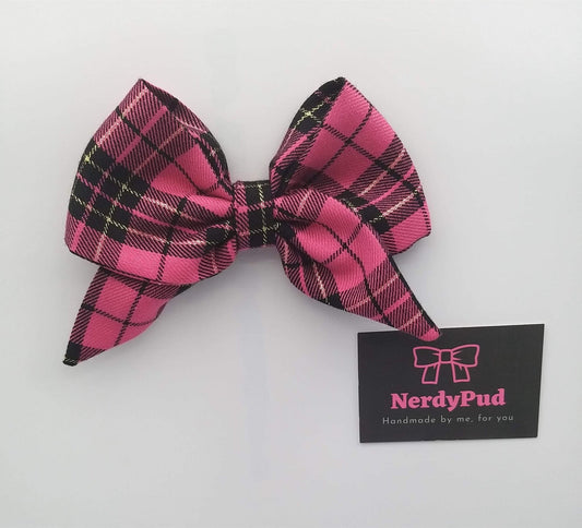 Pink Tartan Sailor Bow