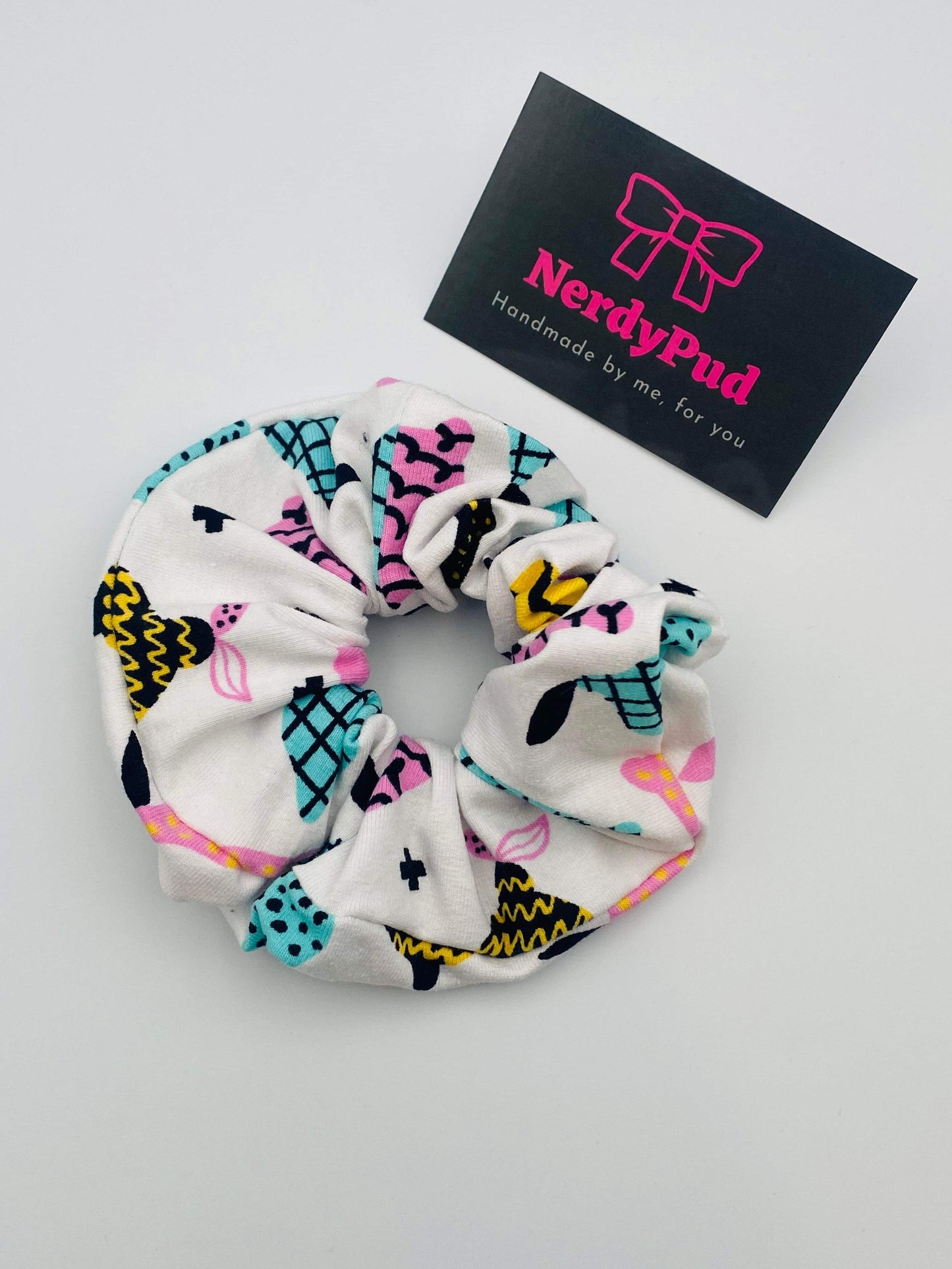 Lemon Print Jersey Scrunchie