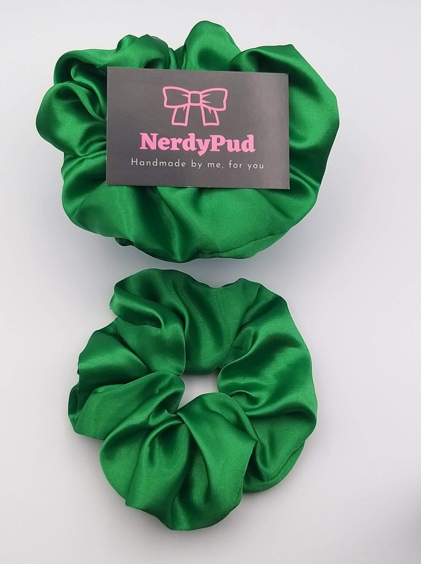 Emerald Satin Scrunchie