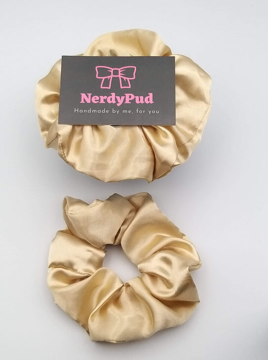 Antique Gold Satin Scrunchie