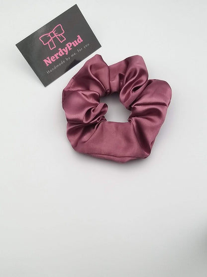 Aubergine Satin Scrunchie